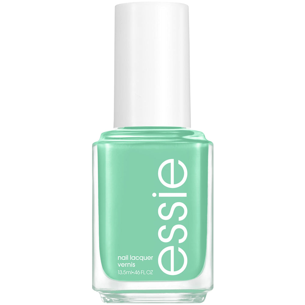 essie Feel The Fizzle green nail polish bottle showing bold color