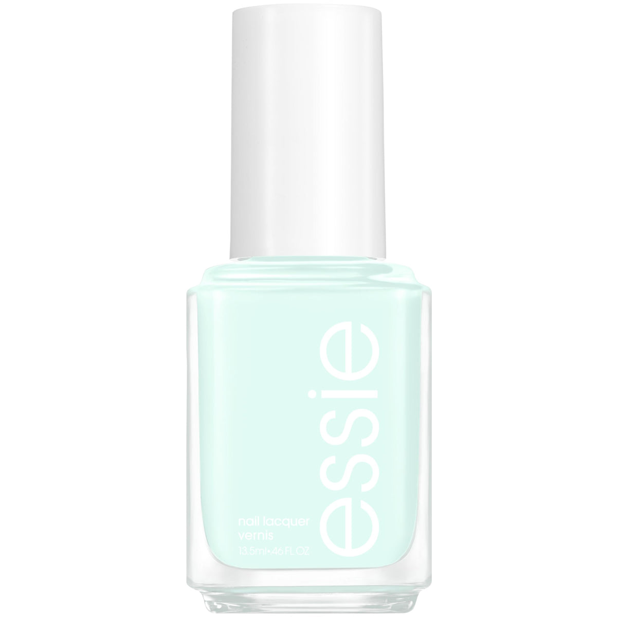 essie first kiss bliss bottle shows creamy mint green shade for a salon-like finish
