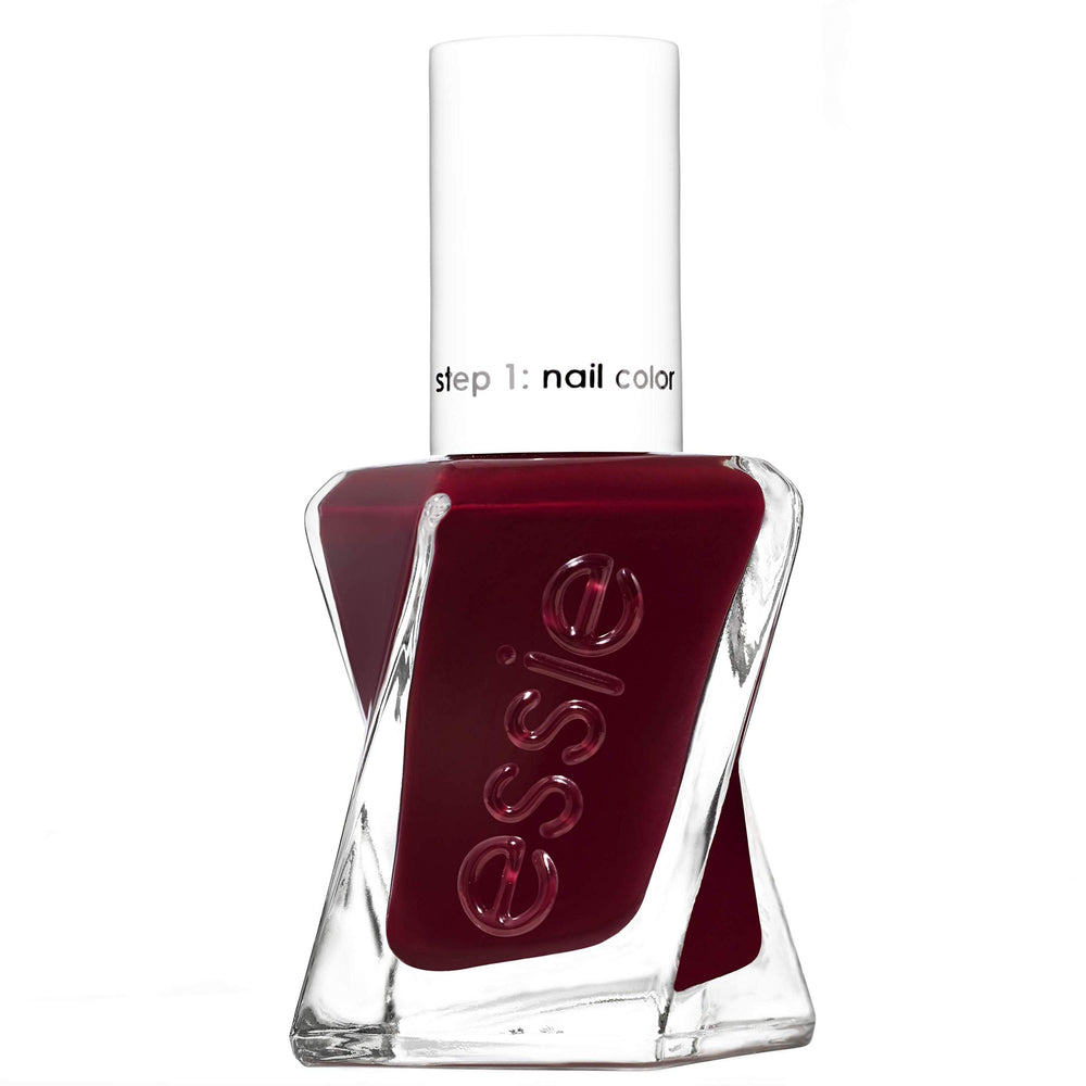 Essie Gel Couture Gala-vanting bottle showing gel-like shine and rich color.