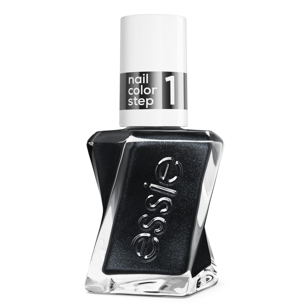 essie Gel Couture Liquid Diamonds bottle shows diamond-dust finish with long-lasting shine