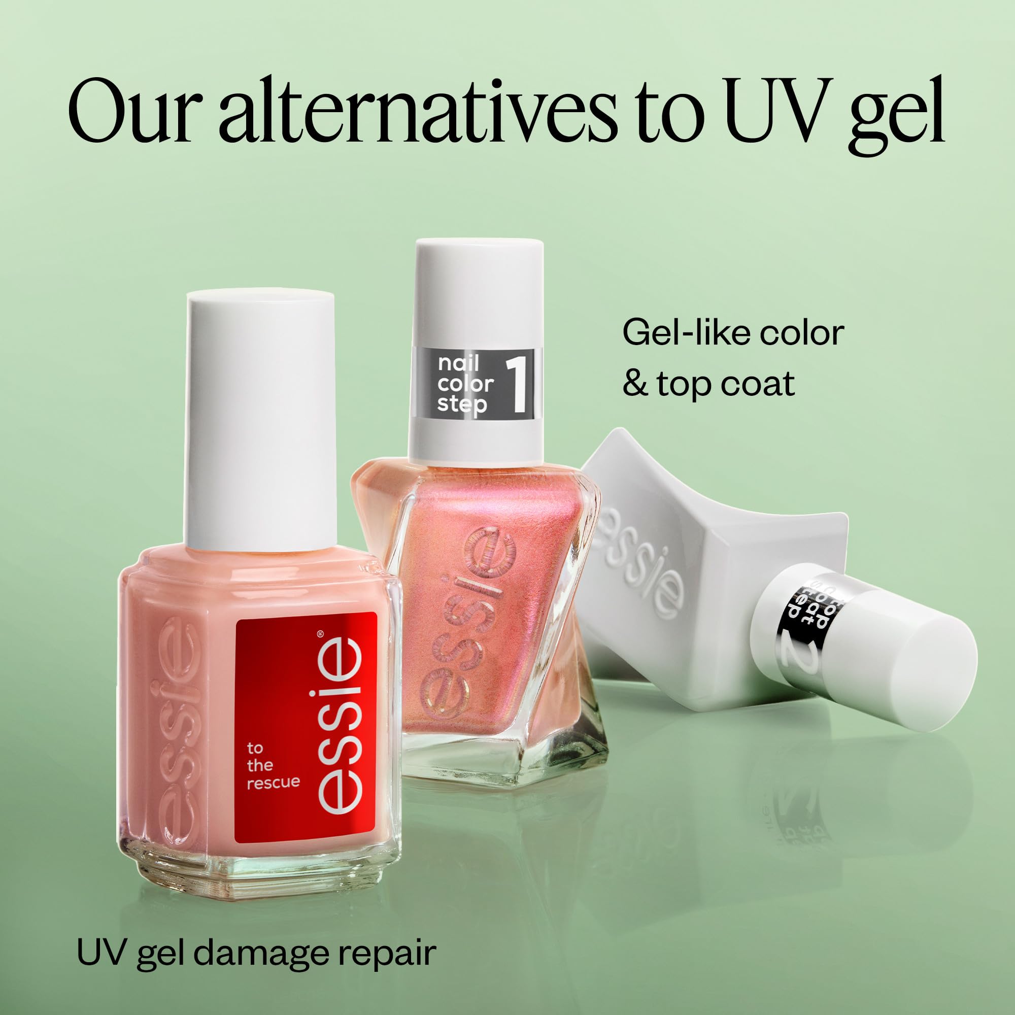 essie Gel Couture No UV lamp needed highlights convenient at-home manicure