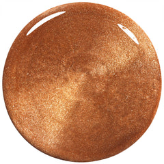 essie Gel Couture Sunrush metallic brush stroke demonstrates precise coverage with the curved-hugging brush.