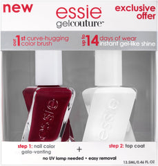 essie Gel Couture top coat bottle delivers instant shine and protection.