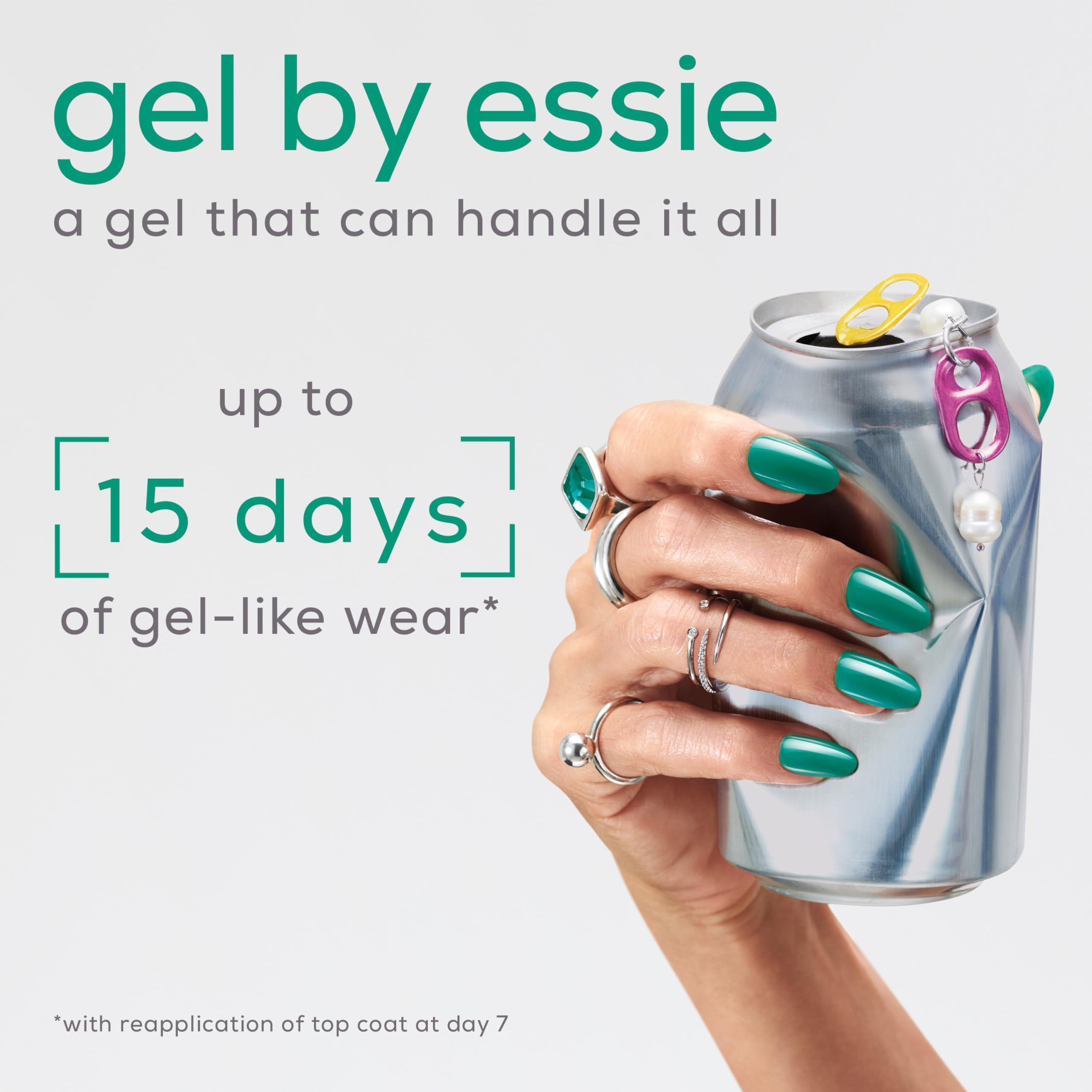 essie Gel Couture two coats application shown for full coverage
