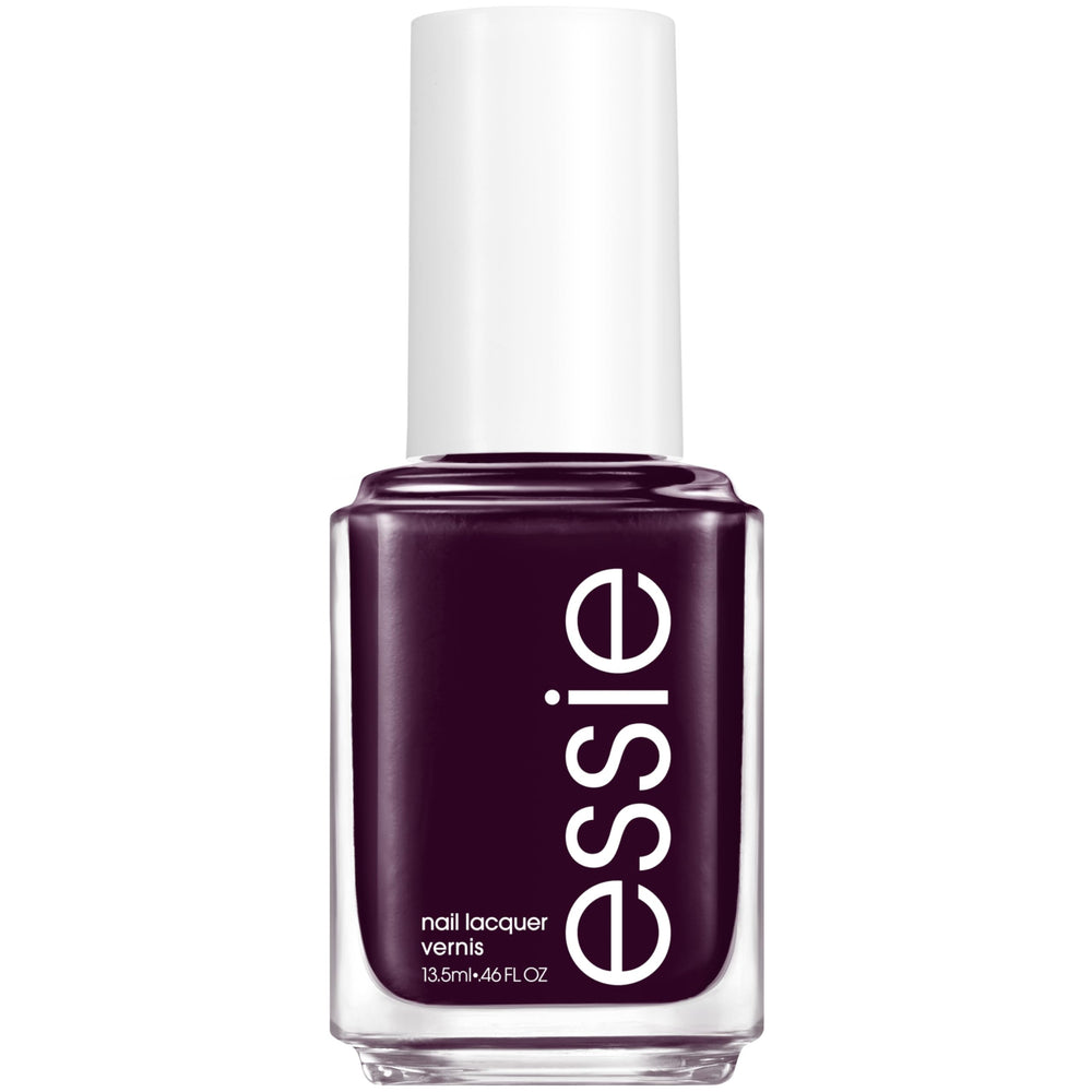 Essie Leather Weather purple nail polish bottle showing rich fall color for nails.