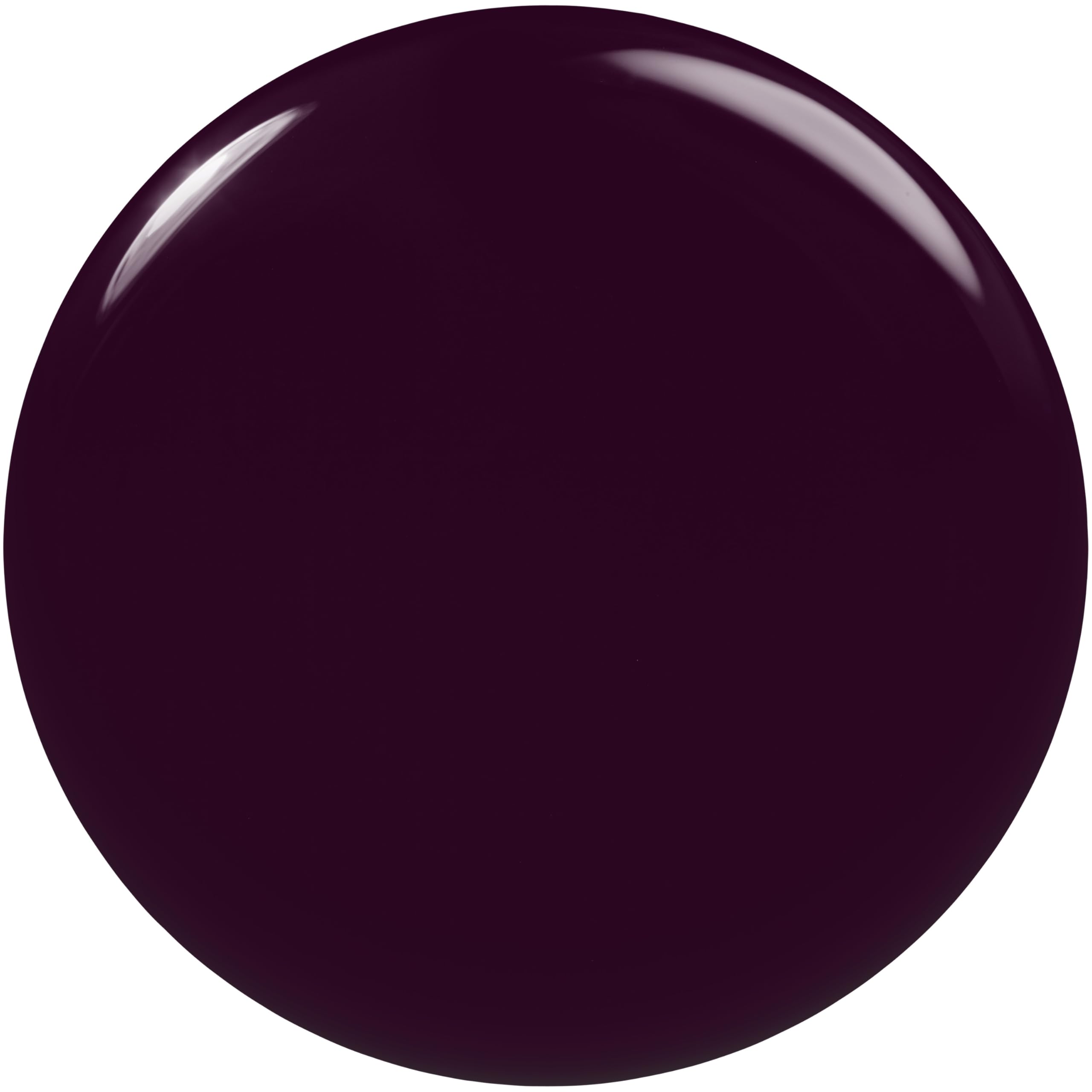 Brush stroke applying Essie Leather Weather purple for a smooth manicure.