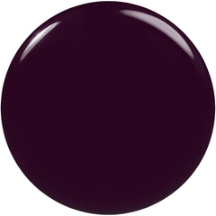 Brush stroke applying Essie Leather Weather purple for a smooth manicure.