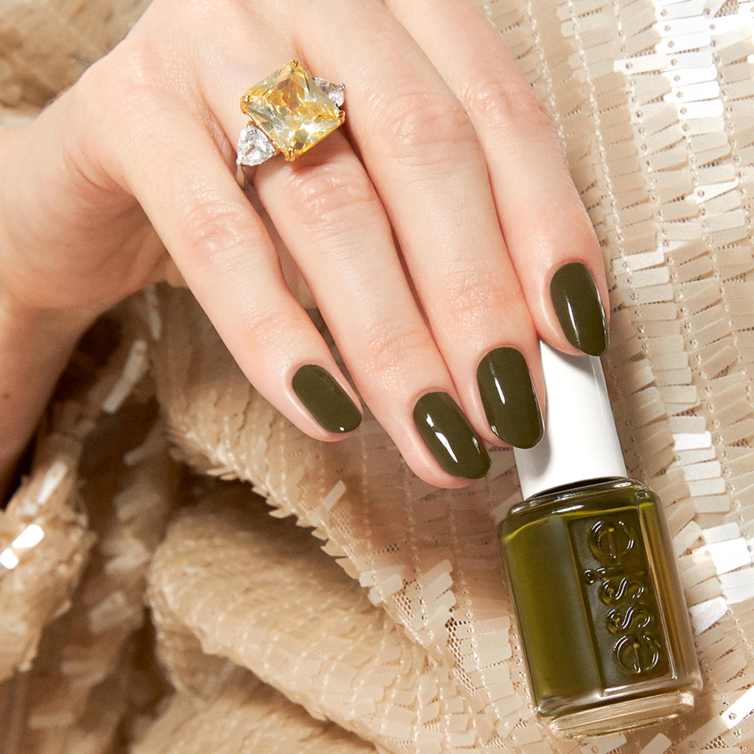essie Meet Me at Midnight easy glide brush closeup makes home manicure simple