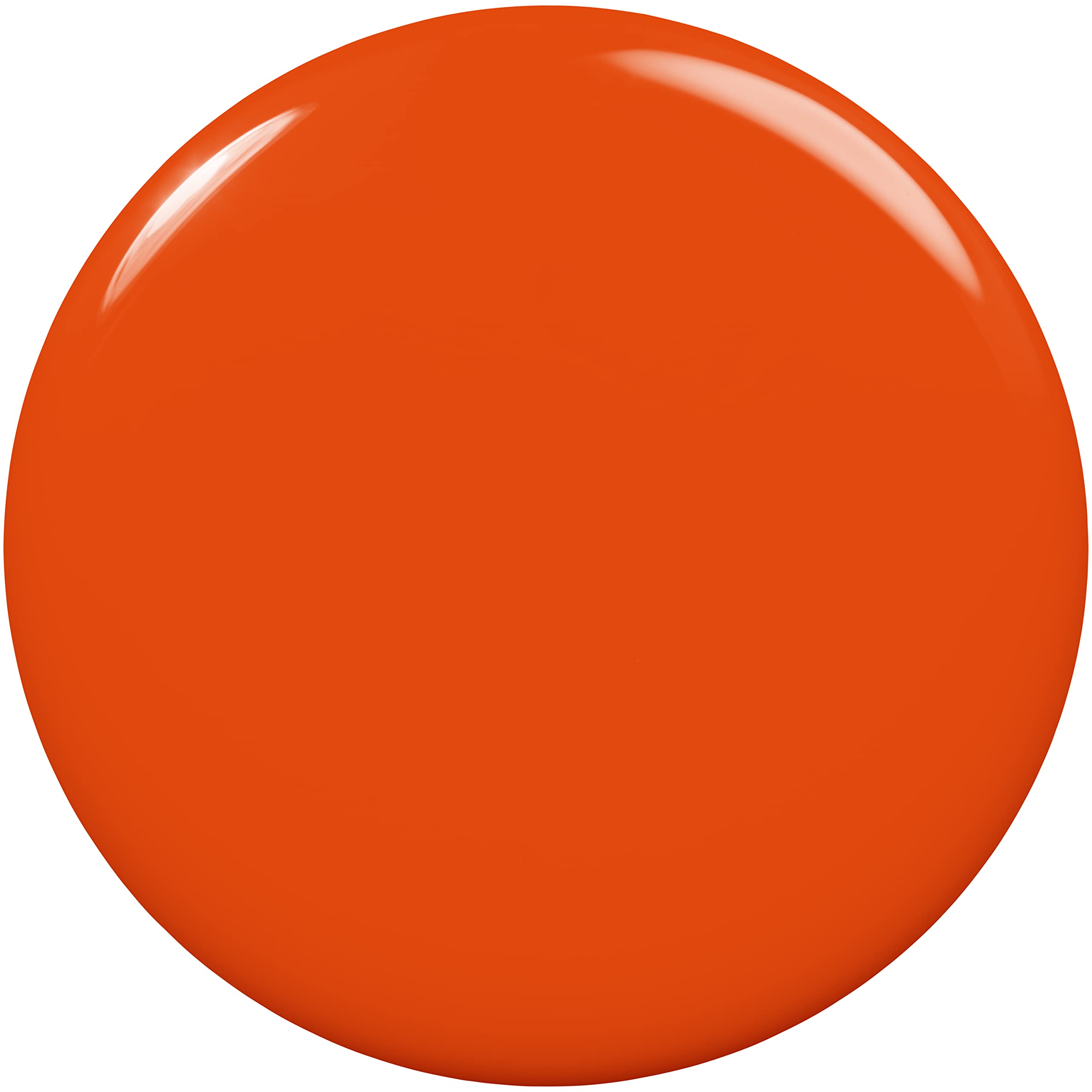 essie pumpkin orange gloss on nails for bold color and shiny finish.
