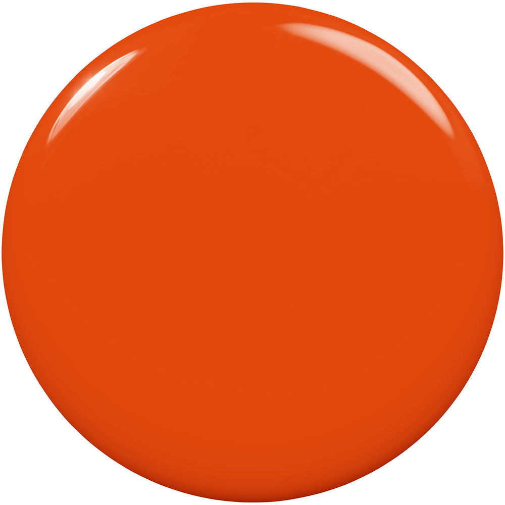 essie pumpkin orange gloss on nails for bold color and shiny finish.