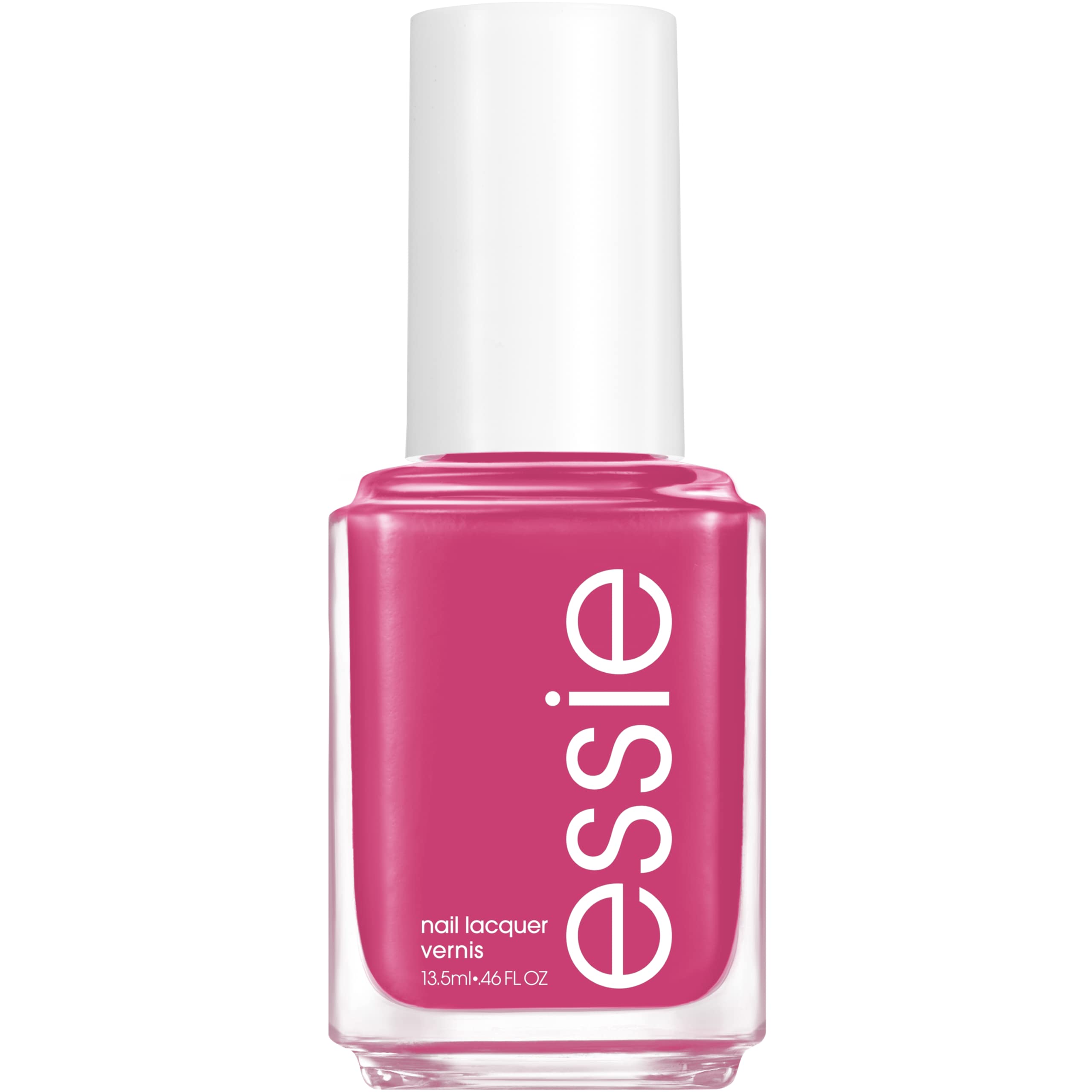 Essie Slumber Party On bottle shows vibrant bright pink color for bold manicures.
