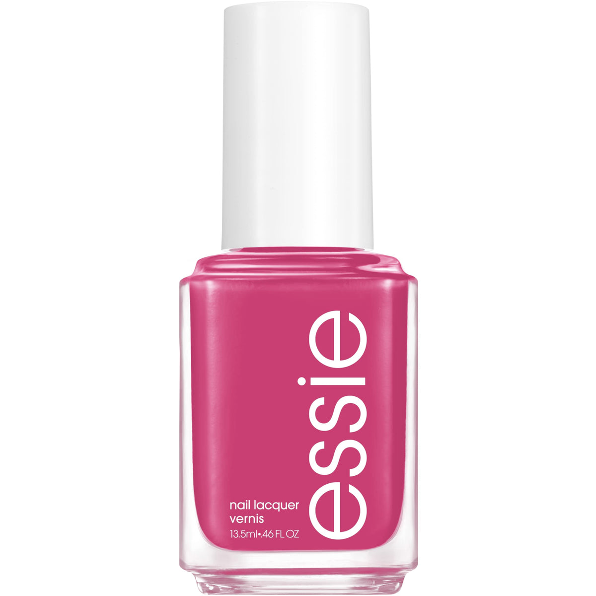 Essie Slumber Party On bottle shows vibrant bright pink color for bold manicures.