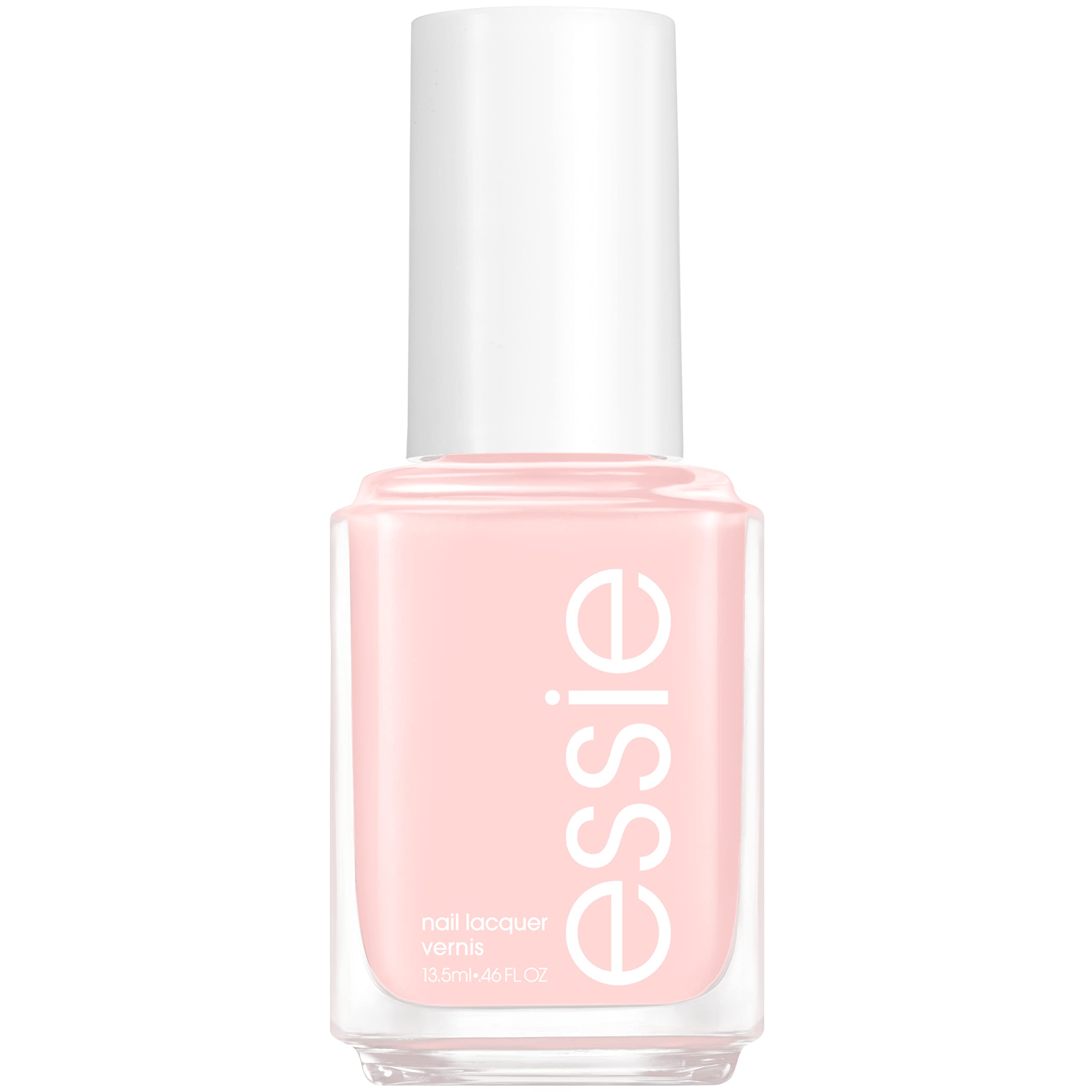 Essie Talk to the Sand bottle closeup with vegan formula and sandy beige shade.