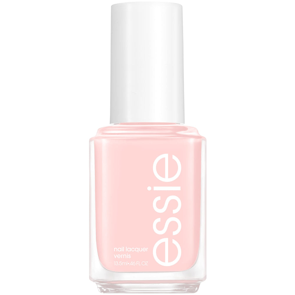 Essie Talk to the Sand bottle closeup with vegan formula and sandy beige shade.