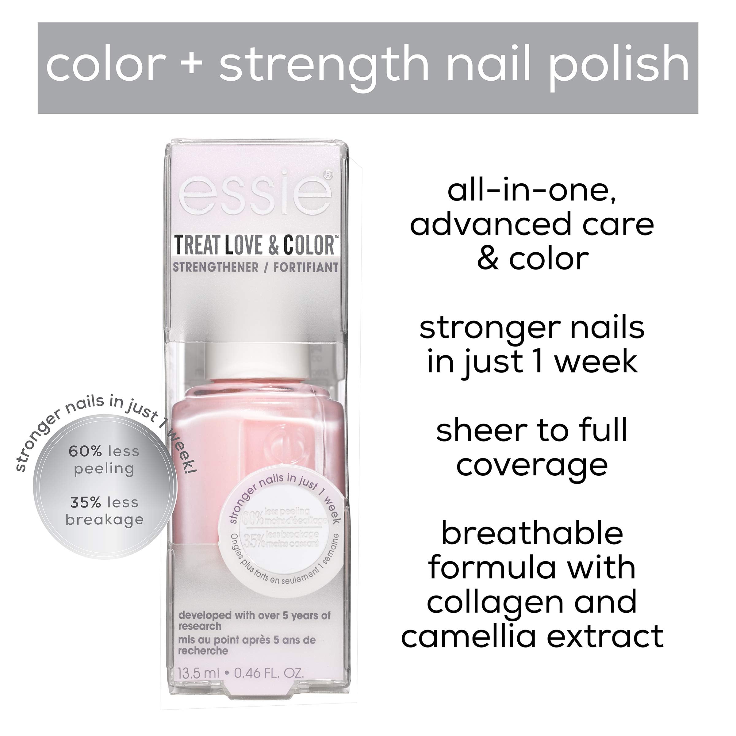 collagen and camellia extract in essie strengthener for stronger-looking nails