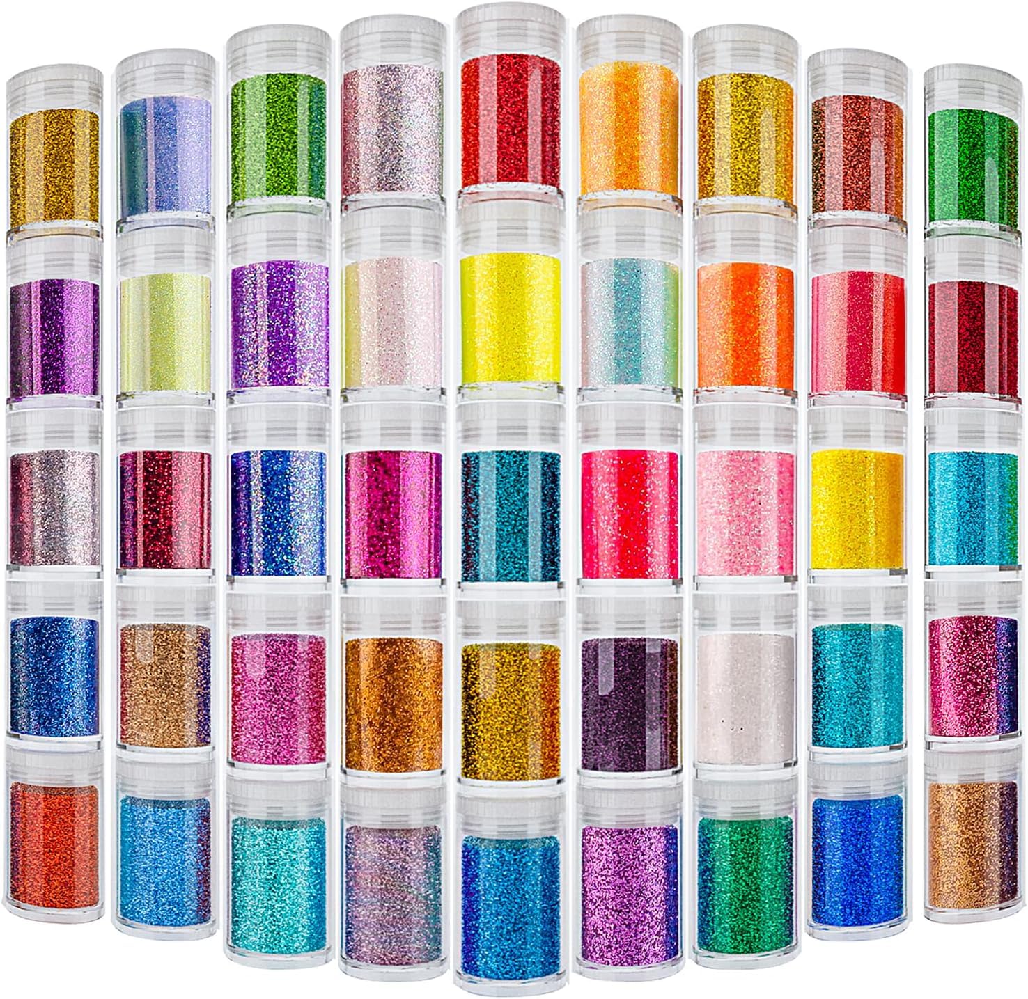 Estanoite 45-color fine glitter set for resin and nail art projects