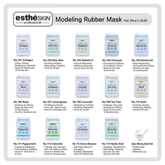estheSKIN rubber mask being applied for a spa-like facial.