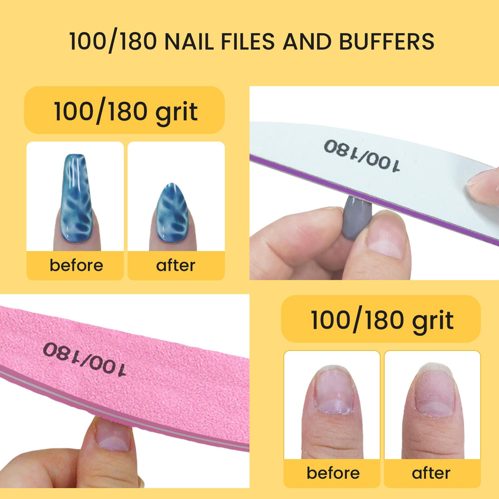 ESUOHYM acrylic nail cutter and files ensure smooth shaping.