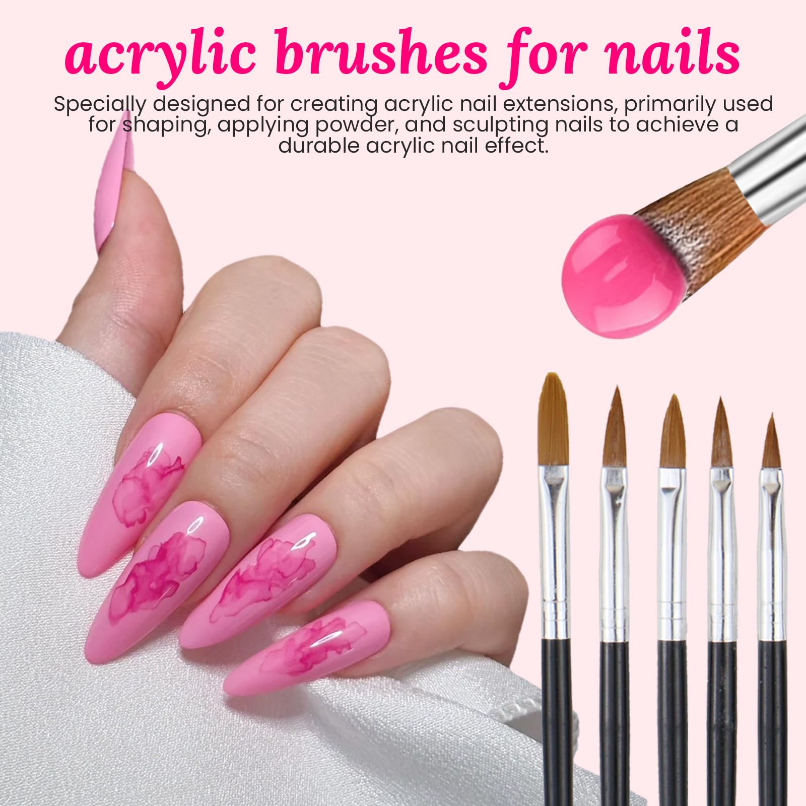 ESUOHYM acrylic brush for powder pickup and precise extensions
