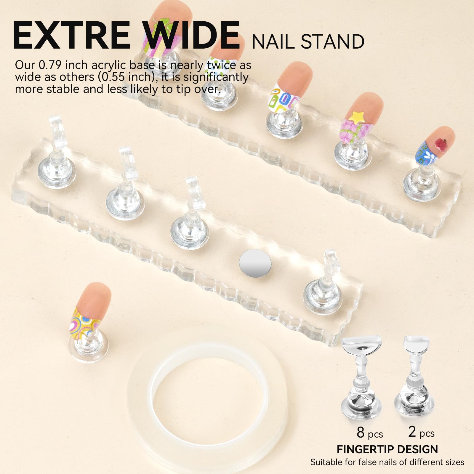 ESUOHYM fifty acrylic nail strips simplify color matching and style selection