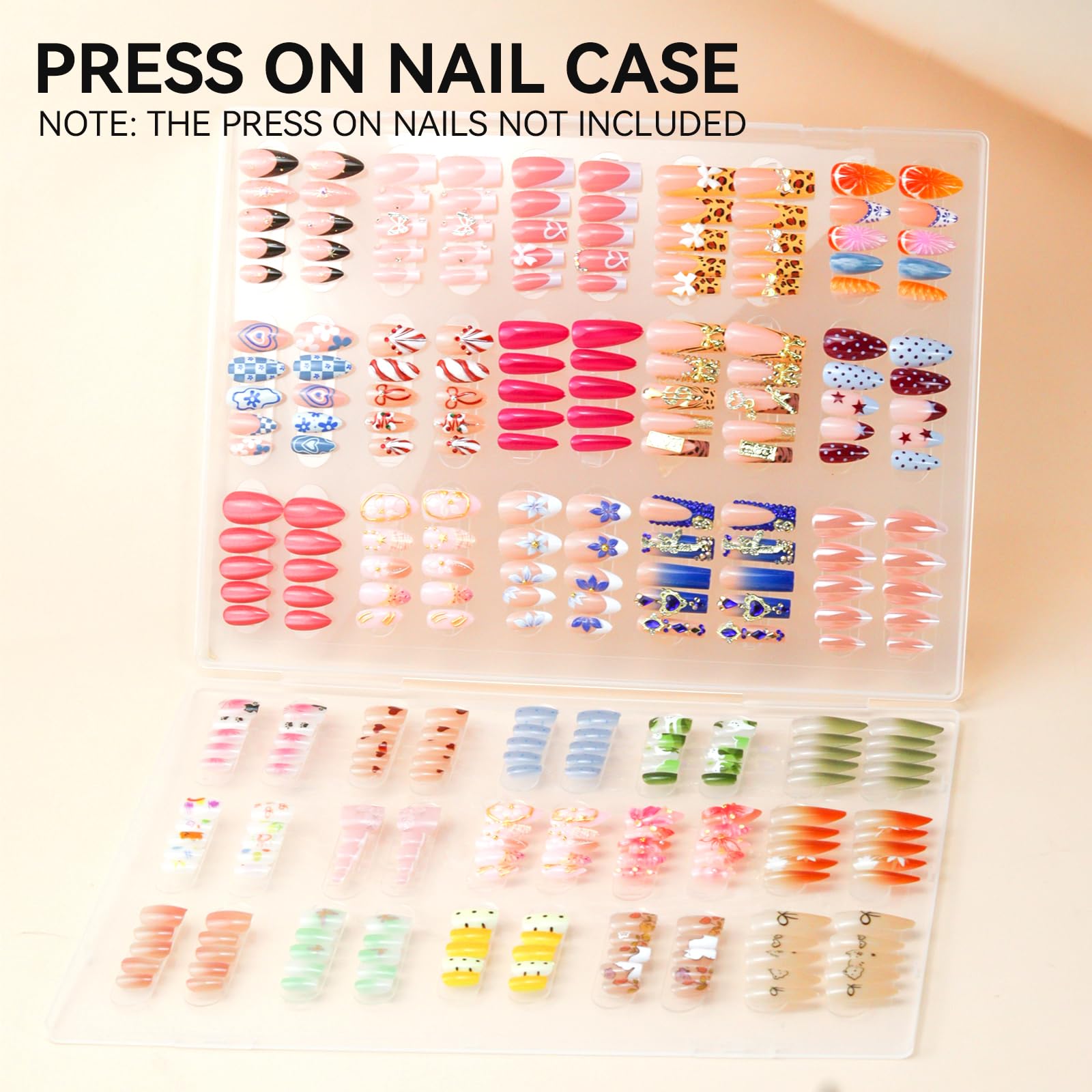 ESUOHYM double-sided tape rolls secure nails inside the display box