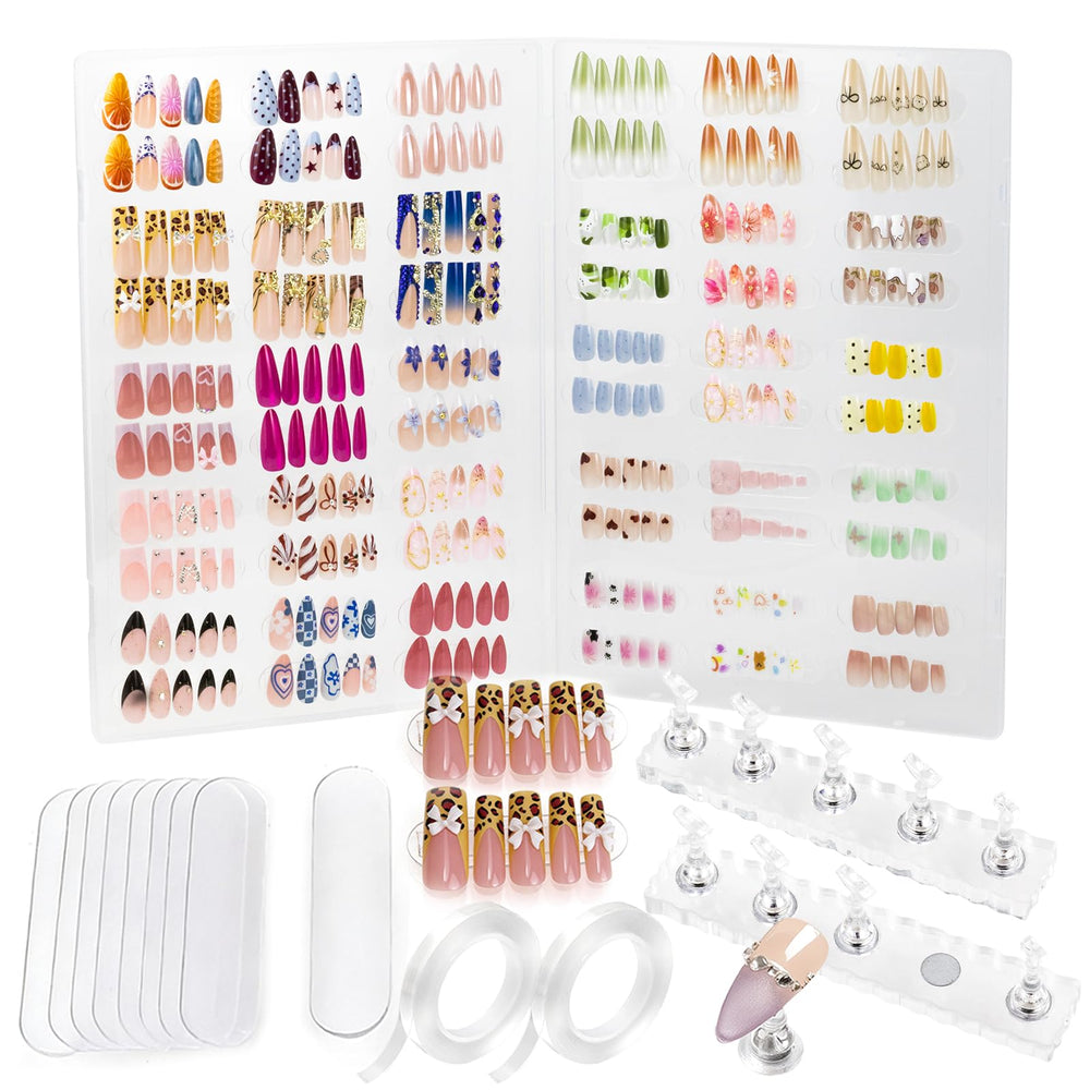 ESUOHYM nails storage box with stand offers a clear view for quick nail style selection