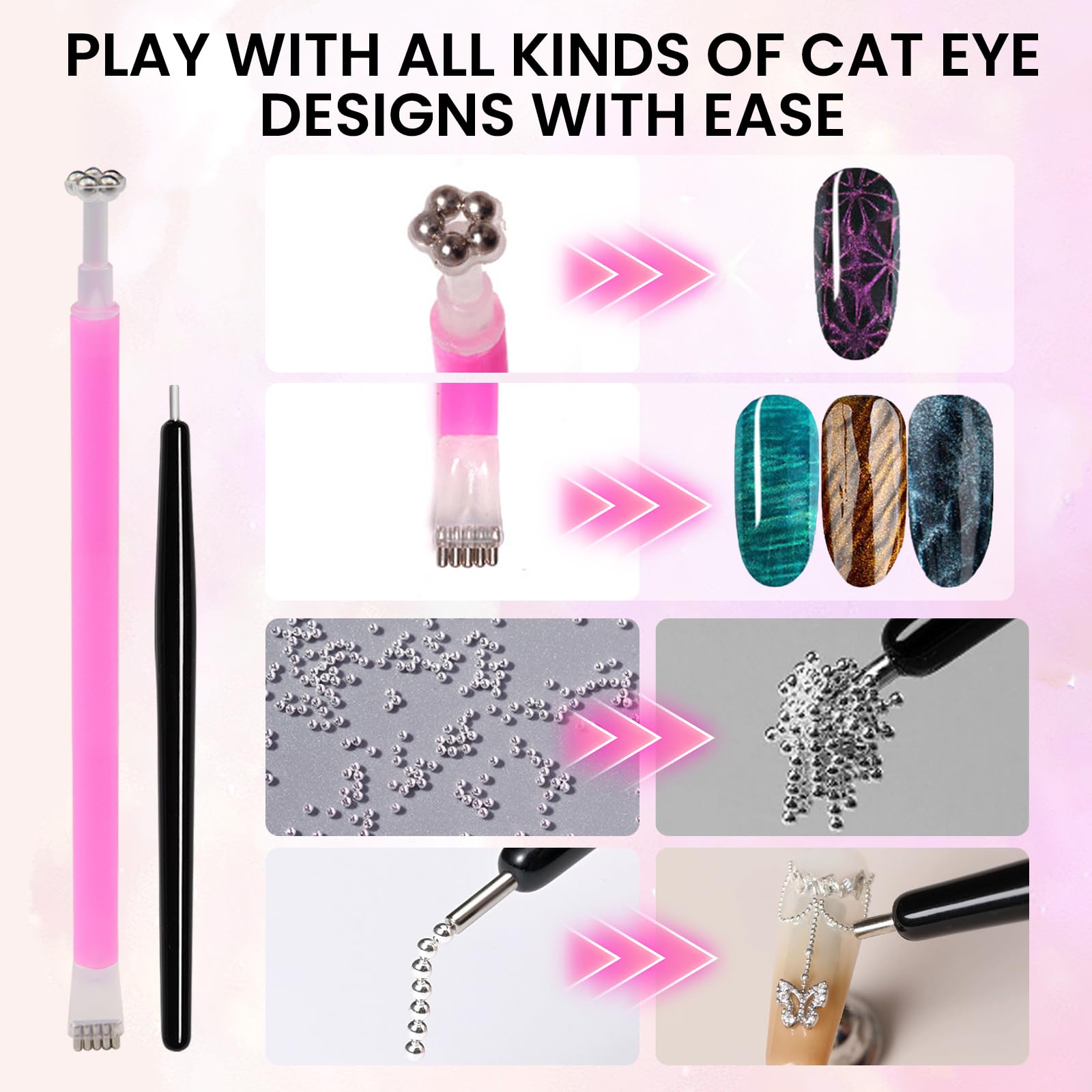 ESUOHYM ripple magnetic pen adds flowing cat-eye wave effects on nails