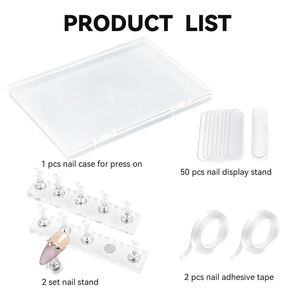 ESUOHYM standard tip holders organize multiple nail sets at a glance