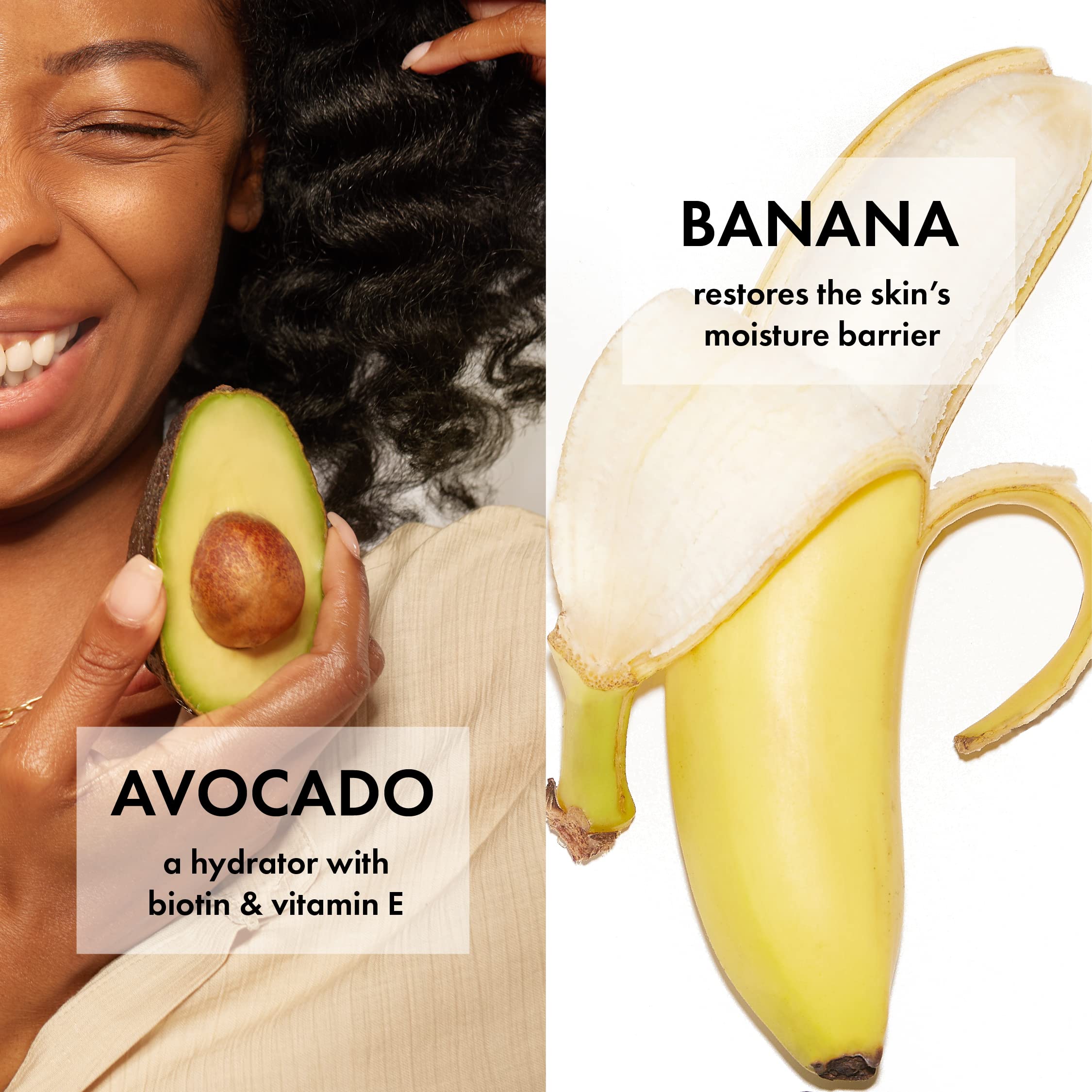 ESW Beauty Avocado Banana Milk mask ingredients close-up with avocado and banana extracts