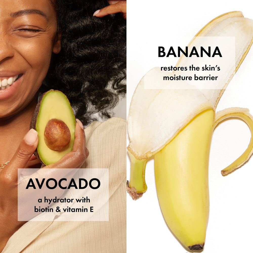 ESW Beauty Avocado Banana Milk mask ingredients close-up with avocado and banana extracts