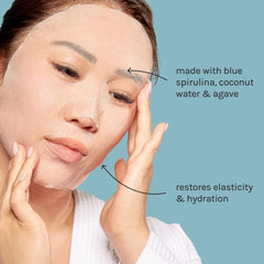 Coconut water drops highlight the hydrating essence in ESW Beauty The Blue Dream