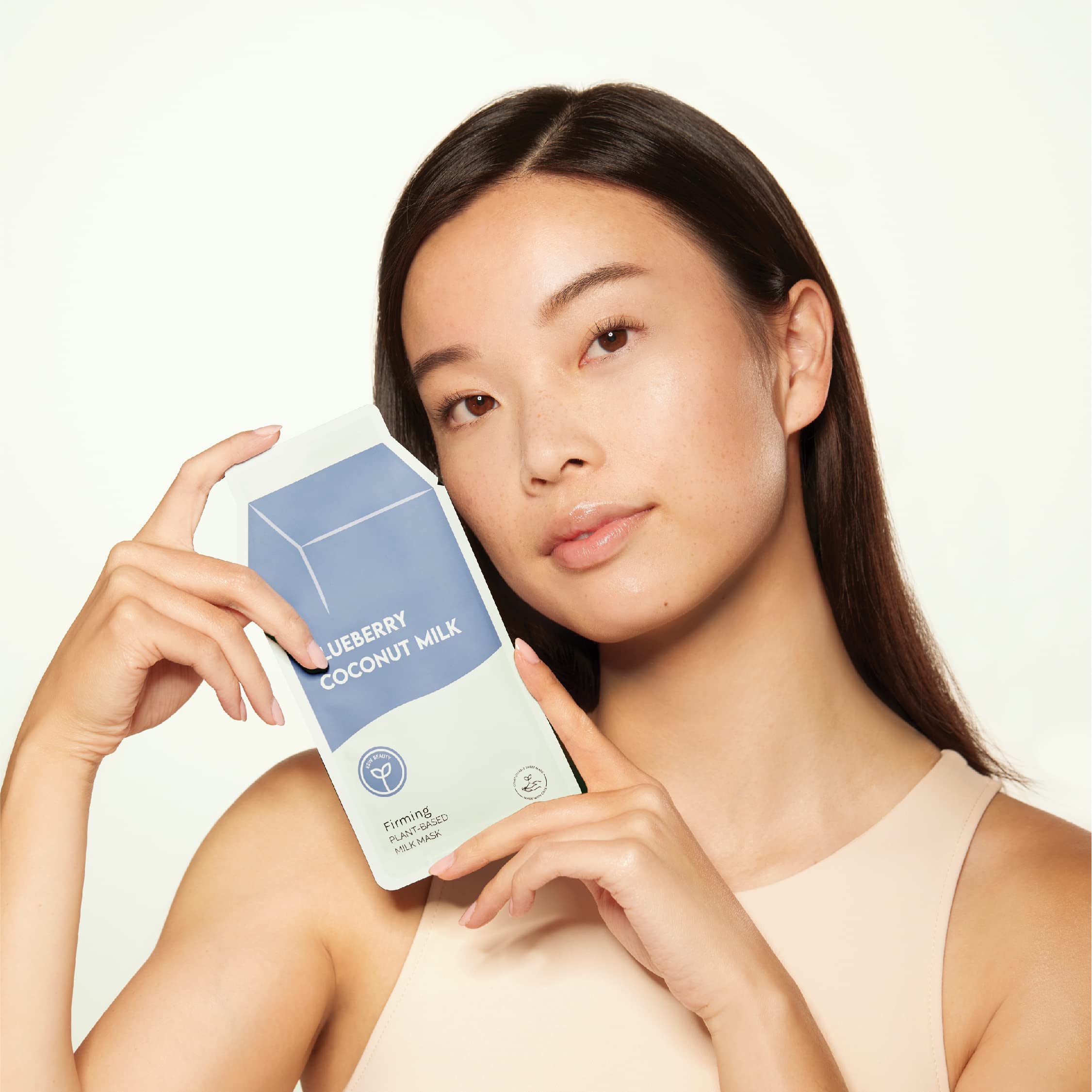 ESW Beauty compostable milk sheet mask emphasizes sustainable beauty routine.