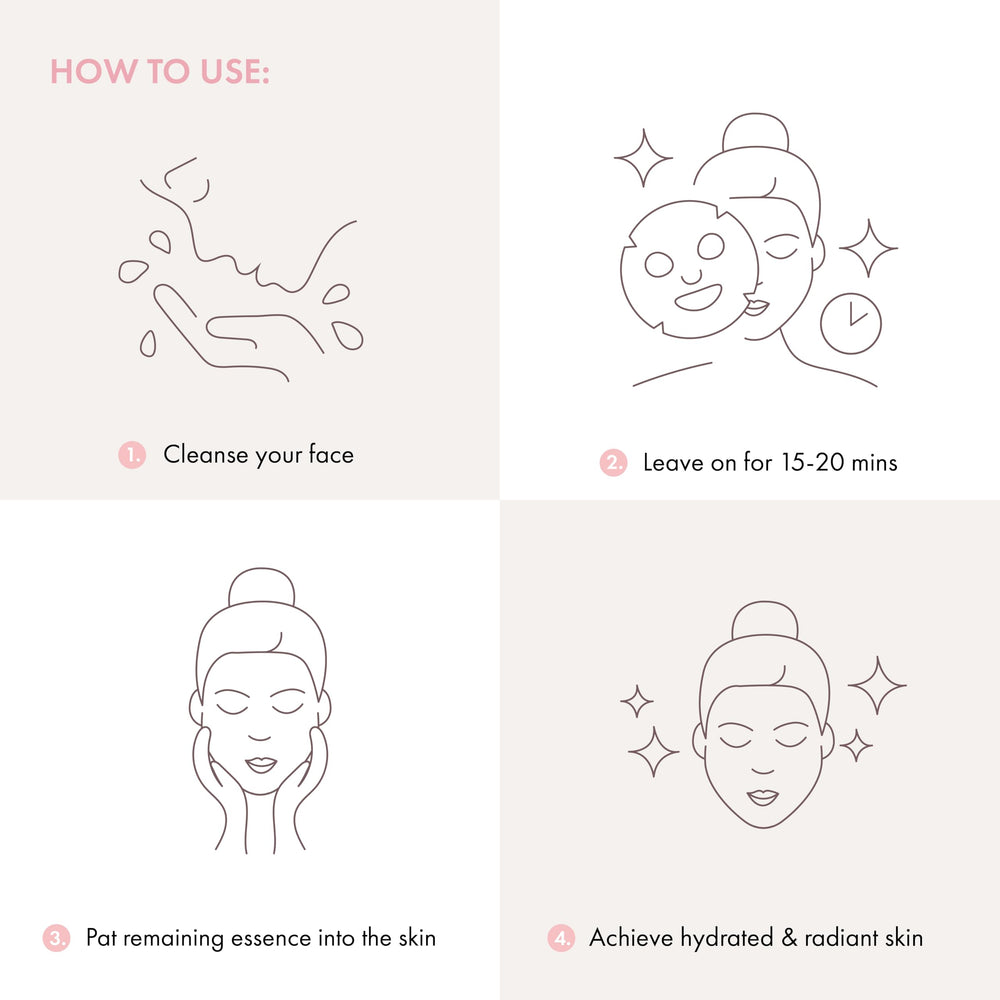 ESW Beauty sheet mask being applied for a refreshed, glowier complexion.