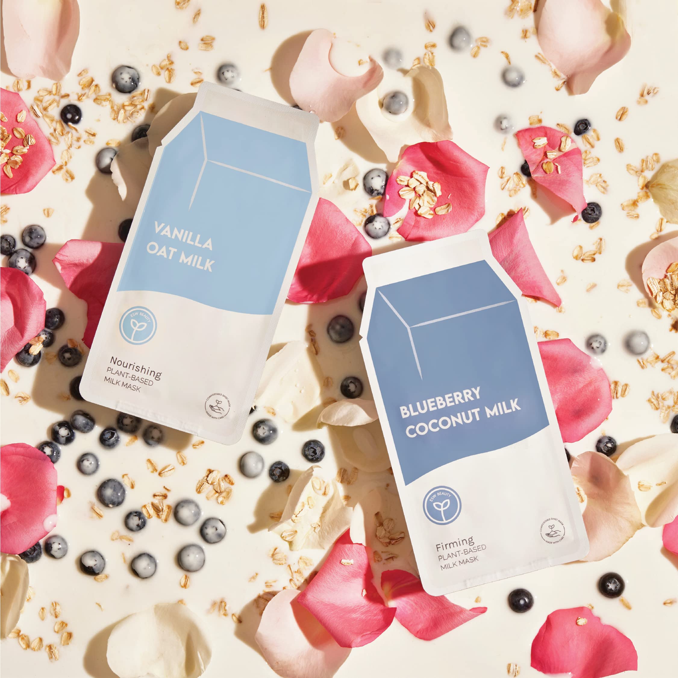 ESW Beauty sheet mask texture close-up reveals creamy, soothing application.