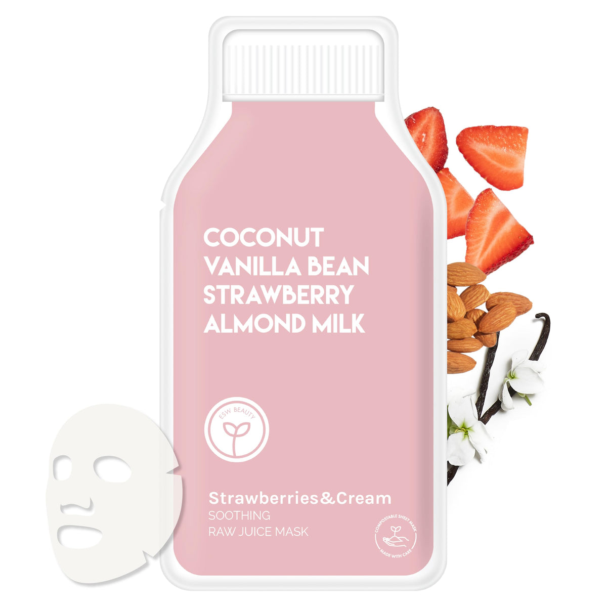ESW Beauty Strawberries and Cream mask jar closeup showing soothing texture for sensitive skin