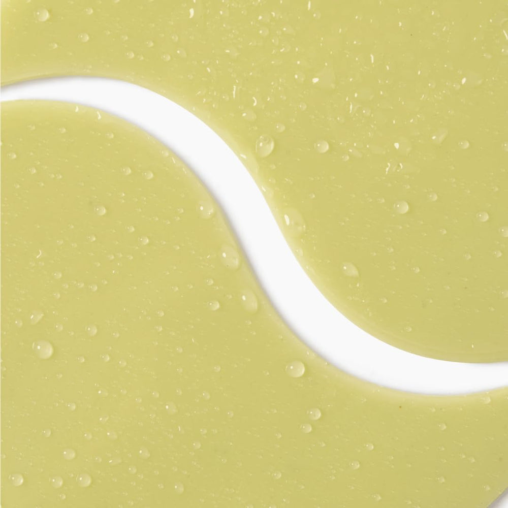 Ingredients include green tea and strawberry extract for nourishing under-eye care