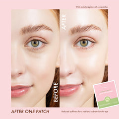 Applying ESW Beauty patches as part of a morning routine for a refreshed look