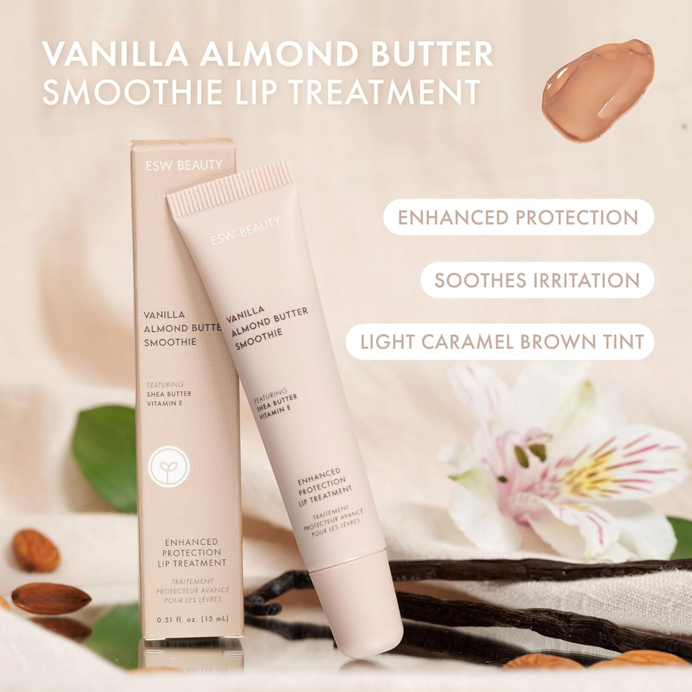 ESW Beauty vanilla extract and shea butter ingredients shot emphasizing nourishment.