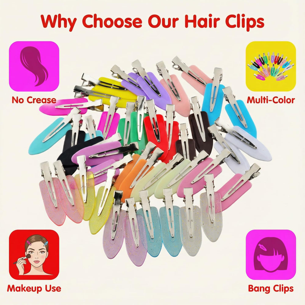 Eswala creaseless clips made from durable metal and plastic.