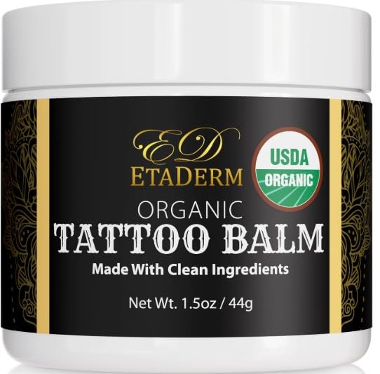 ETADERM Tattoo Balm jar close-up showing creamy texture for hydration