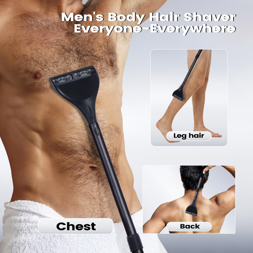 ETbyto ultra-wide head delivers broad coverage for faster back shaving