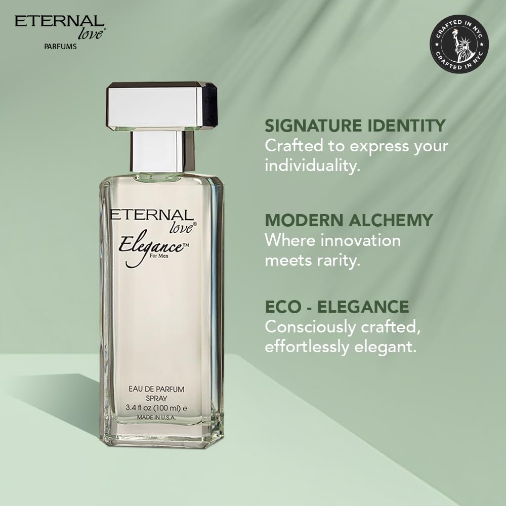 Eternal Love Elegance bottle being sprayed demonstrates long-lasting, light fragrance.
