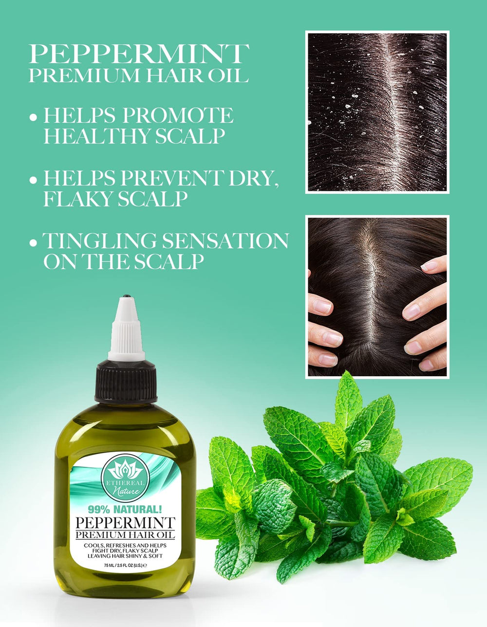 Ethereal Nature exotic oils blend nourishes hair vitality.