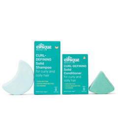 Ethique Beauty Curl-Defining Shampoo Bar showcased in eco-friendly packaging for defined curls.