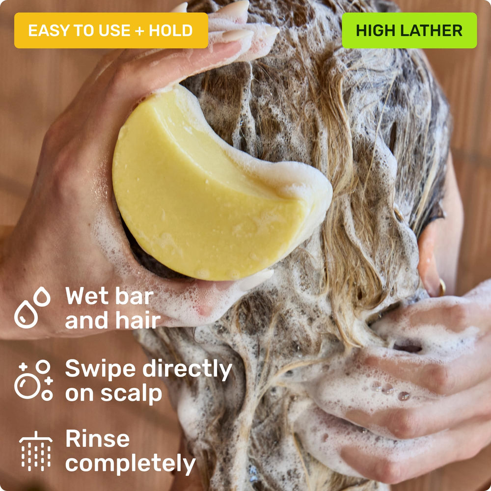 Ethique biotin and caffeine hair boost implied for stronger-feeling roots.