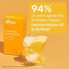Ethique castor oil shampoo bar highlighting gentle cleansing for low-porosity hair.