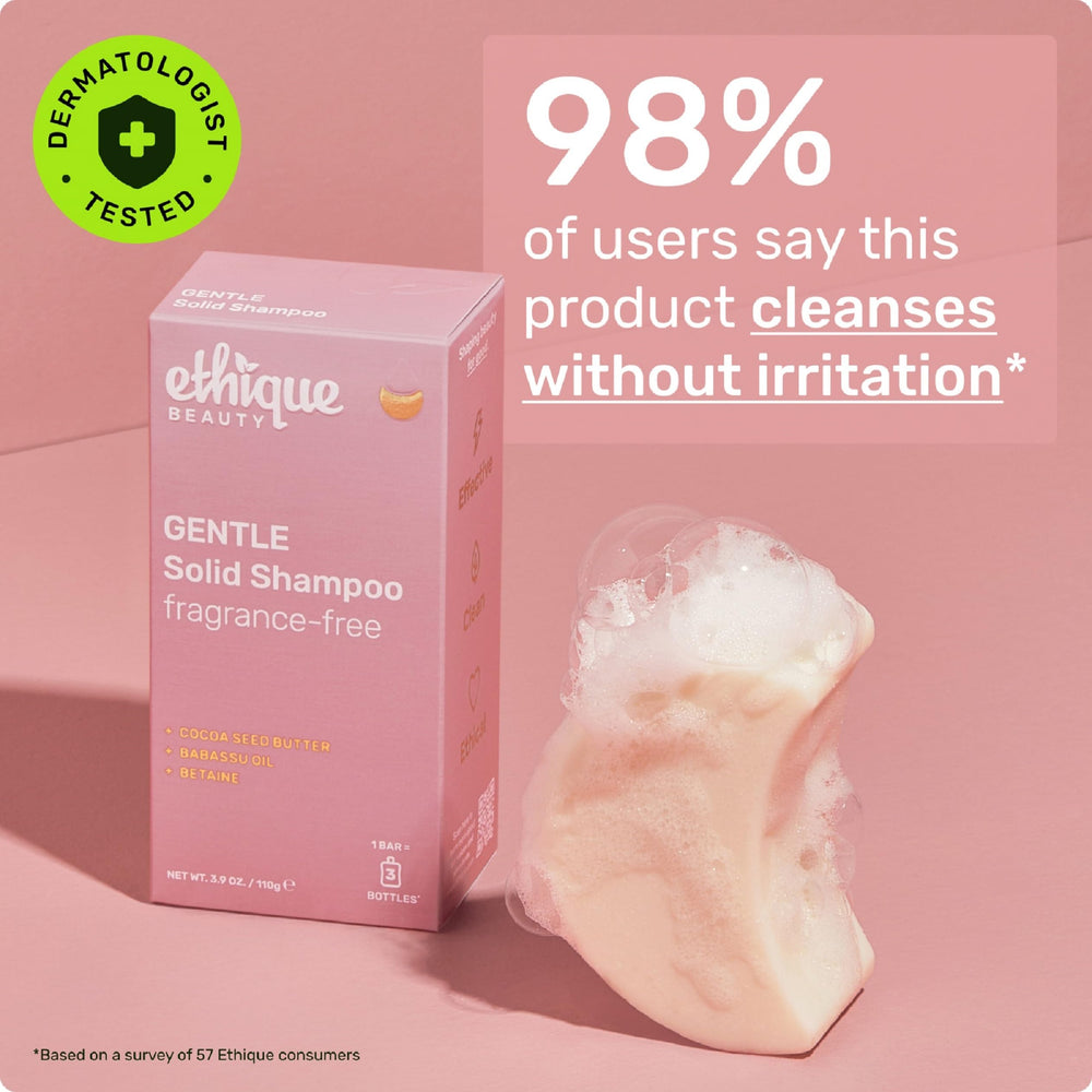 Ethique color-safe shampoo bar preserving vibrancy during washing.