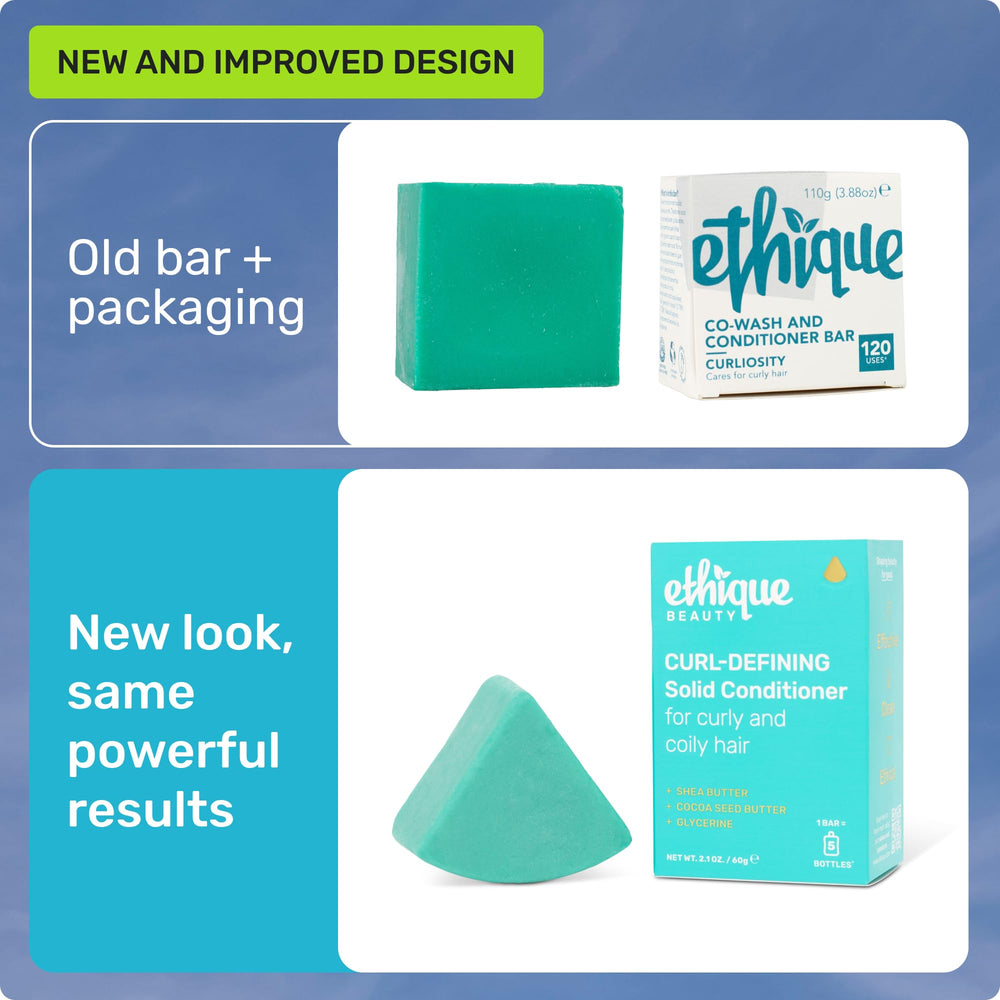 Ethique Curl-Defining Bar in hand shows compact travel-friendly formula