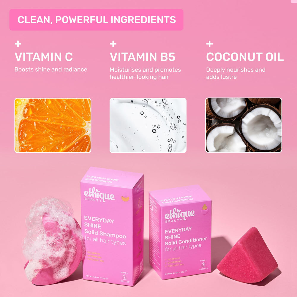 Ethique Everyday Shampoo Bar is travel-sized for bags and luggage.