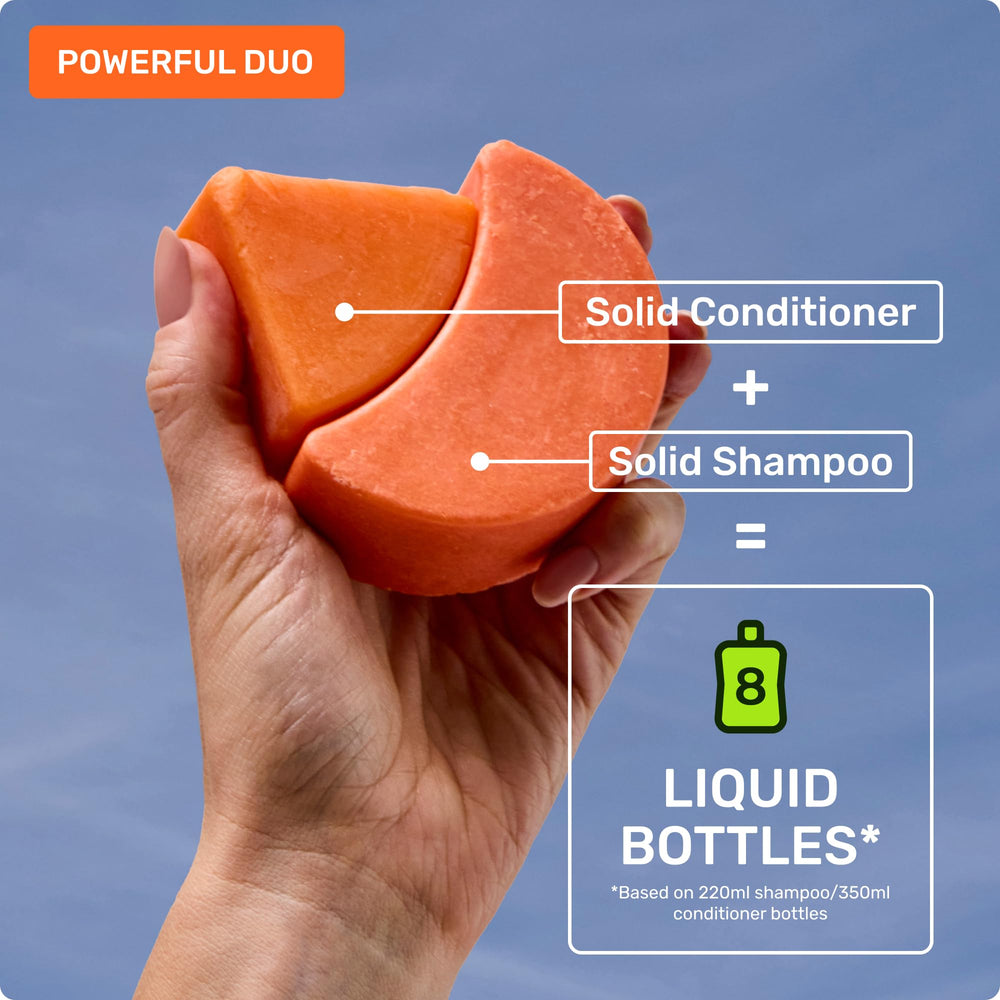 Ethique volumizing shampoo bar color-safe formula protects color-treated hair.